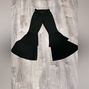Pants Bell Tiered Spandex Black Pants